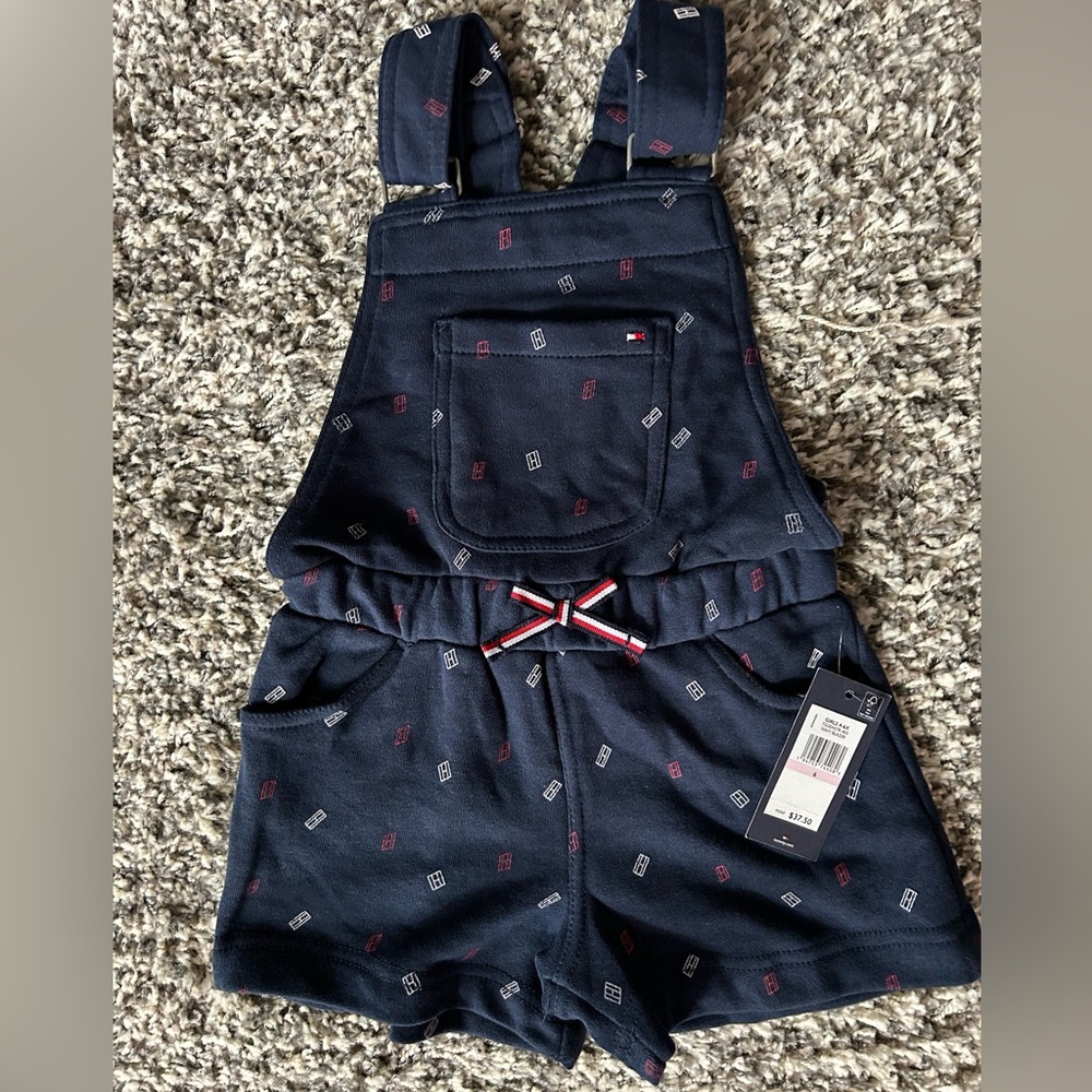 Little girls shorts romper, size 6, NWT, Tommy Hilfiger, Navy